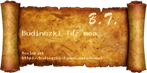 Budinszki Tímea névjegykártya